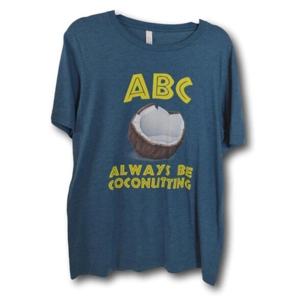Mens Blue Graphic T-Shirt ABC Always Be Coconuts Size: L - Picture 1 of 2